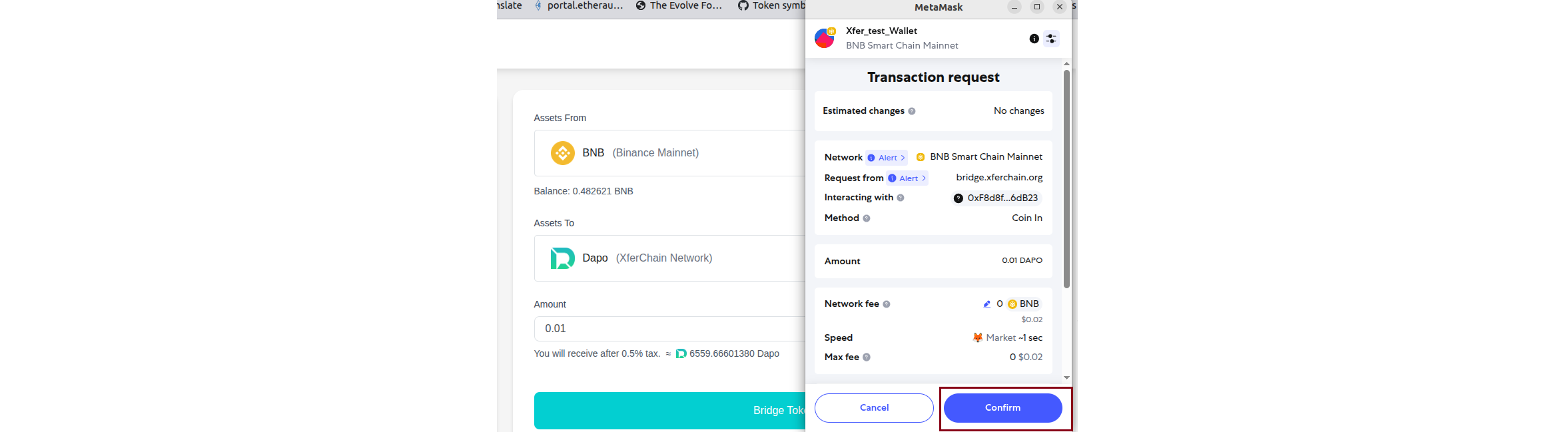 Approve tokens interface